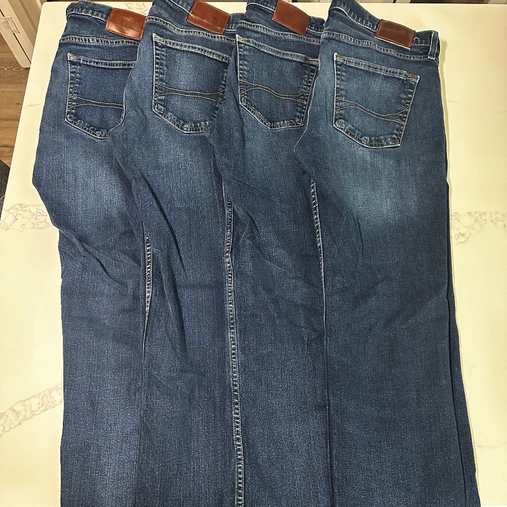 Hollister Dark Blue Denim Jeans - Size 34x34, Slim Straight - Used, Good